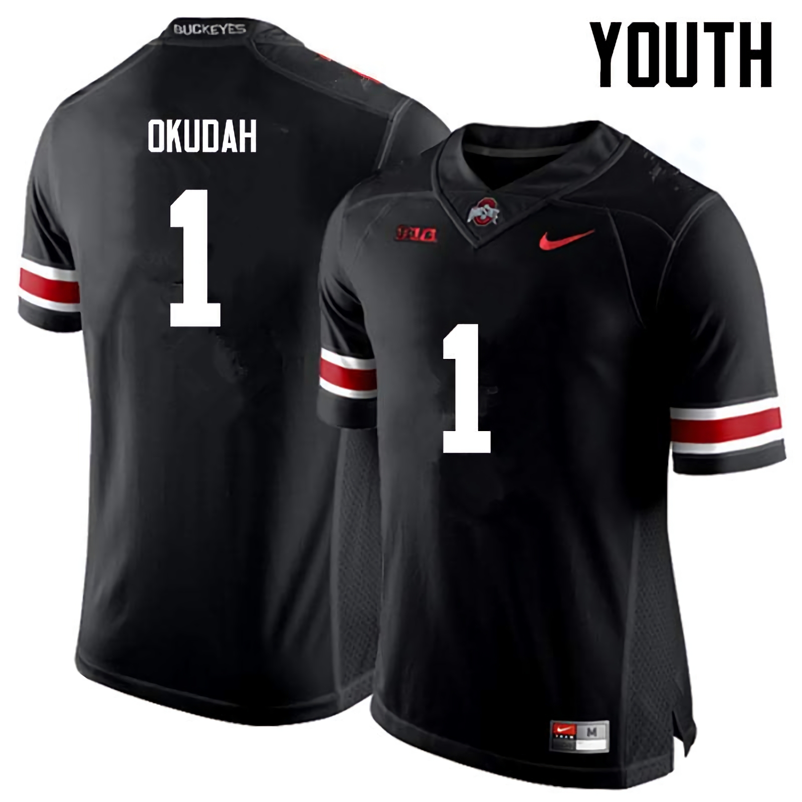 Jeffrey Okudah Ohio State Buckeyes Youth NCAA #1 Nike Black College Stitched Football Jersey KJY1256RQ